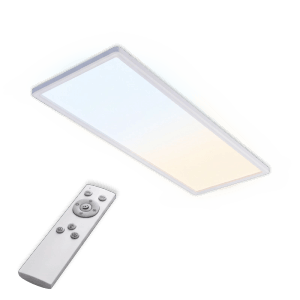 Osram LED-Panelleuchte Planon Easyfix, rechteckig, weiß, mit einstellbarer Lichtfarbe und Fernbedienung.