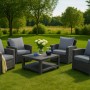 Setgarden Mix Sitzkissen Für Polyrattan Sessel 50x52x7 Sitz + 50x56 cm Rückenlehne 1tlg Grau_9