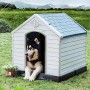 Costway Hundehütte Hundehaus Blau & Weiß 87.7 x 78.5 x 81.5 cm_2