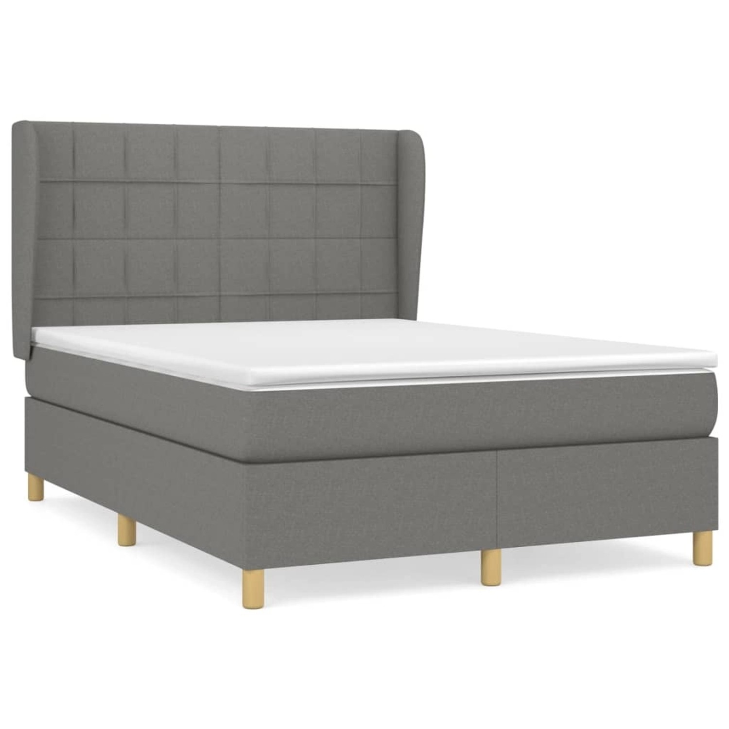 vidaXL Boxspringbett mit Matratze Dunkelgrau 140x190 cm Stoff1394622 günstig online kaufen