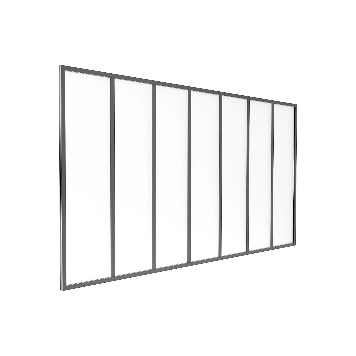 Vente-unique Glaswand Bayview Schwarz 210 cm