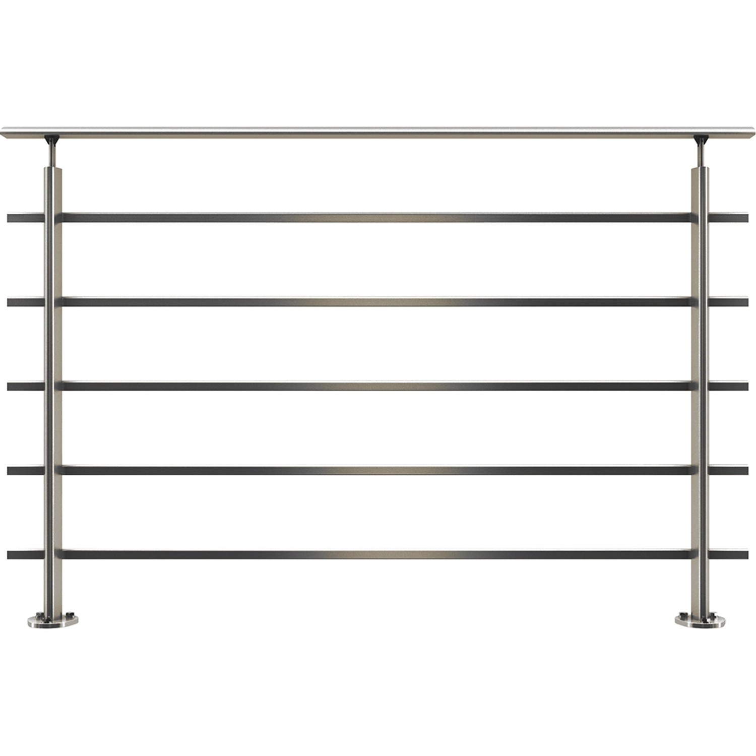 Dolle Geländerset Aluminium Tropfenform für Bodenmontage 150 cm