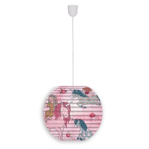 Näve Japanballon Kid Ballon Einhorn, Ø 40cm, Pendelleuchte für Kinderzimmer mit Einhorn-Motiv.