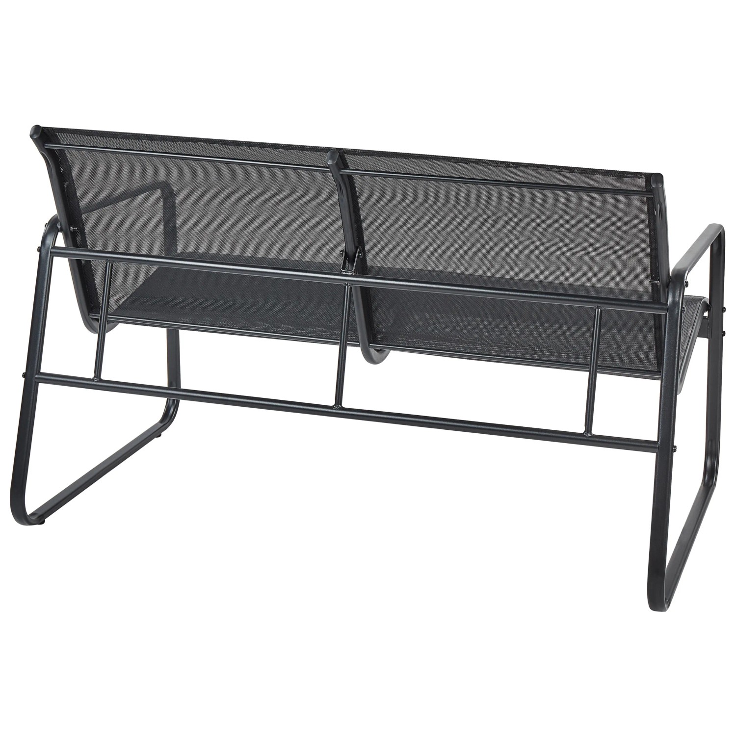 Schwarzes Beliani Lounge Set BARREA, Gartenmöbel aus Stahl mit Netzstoff.