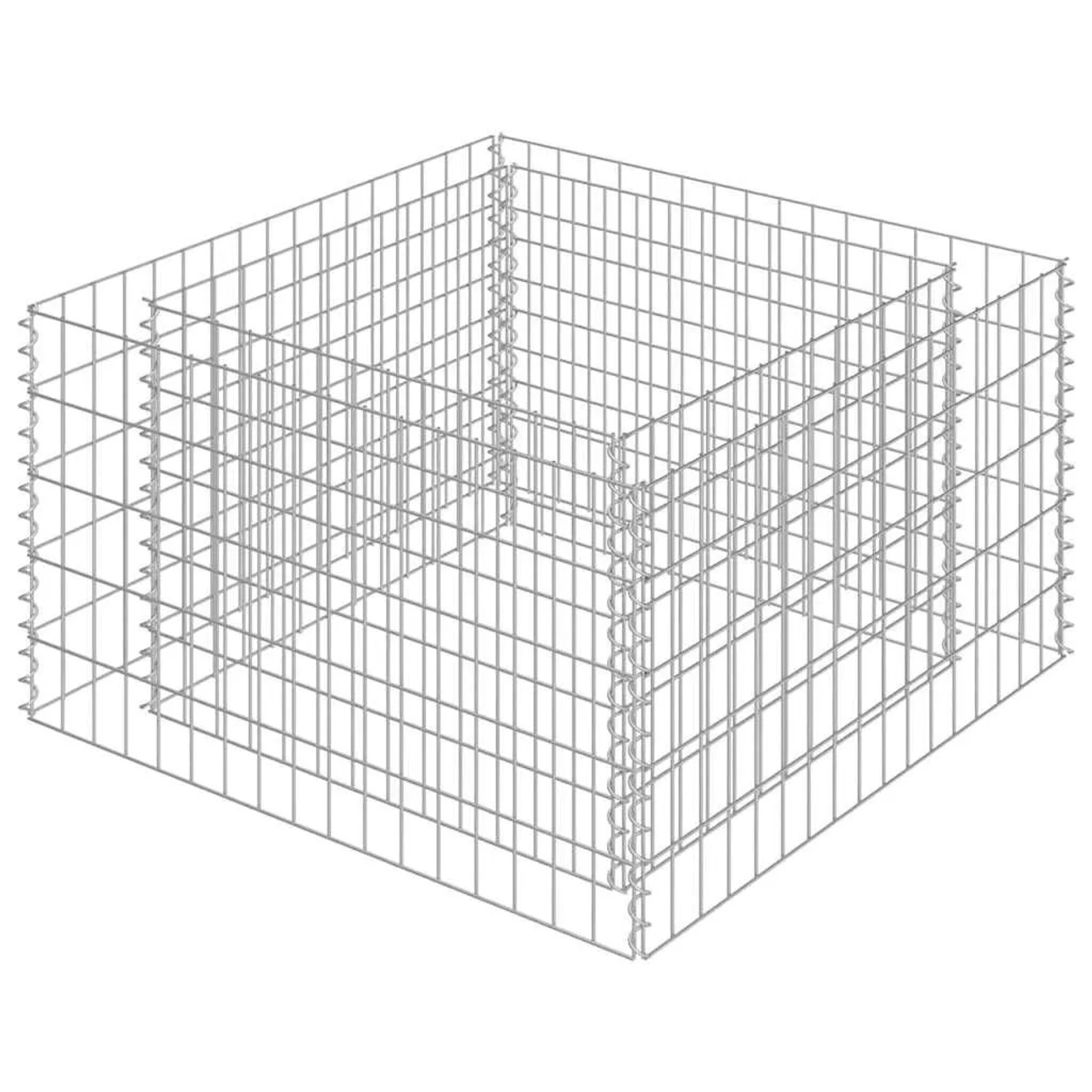 DELUKE Gabionen Hochbeet ROON Aus Stahl 90x90x50cm Steinkorb Gabionengitter Ziergabione Steingabione