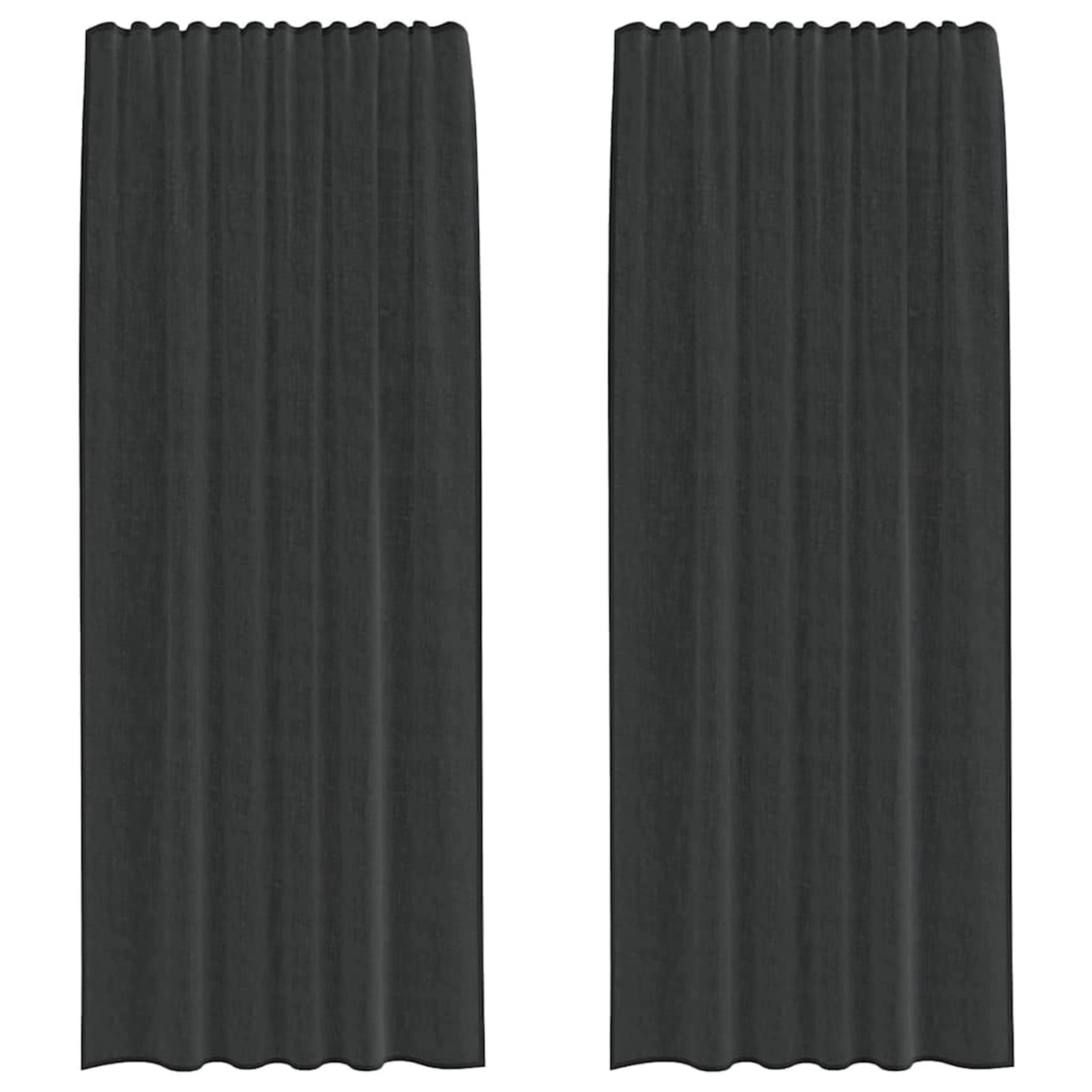 vidaXL Voile Vorhänge mit Stangentaschen 2 Stk Schwarz 4102169 günstig online kaufen