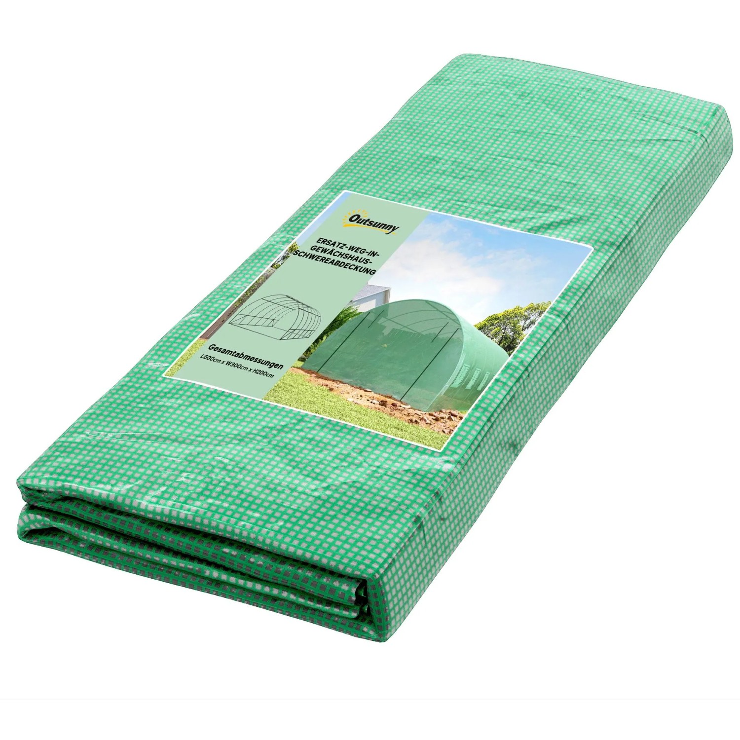 Outsunny Polyethylenfolie 6 x 3 x 2m mit 12 Fenster