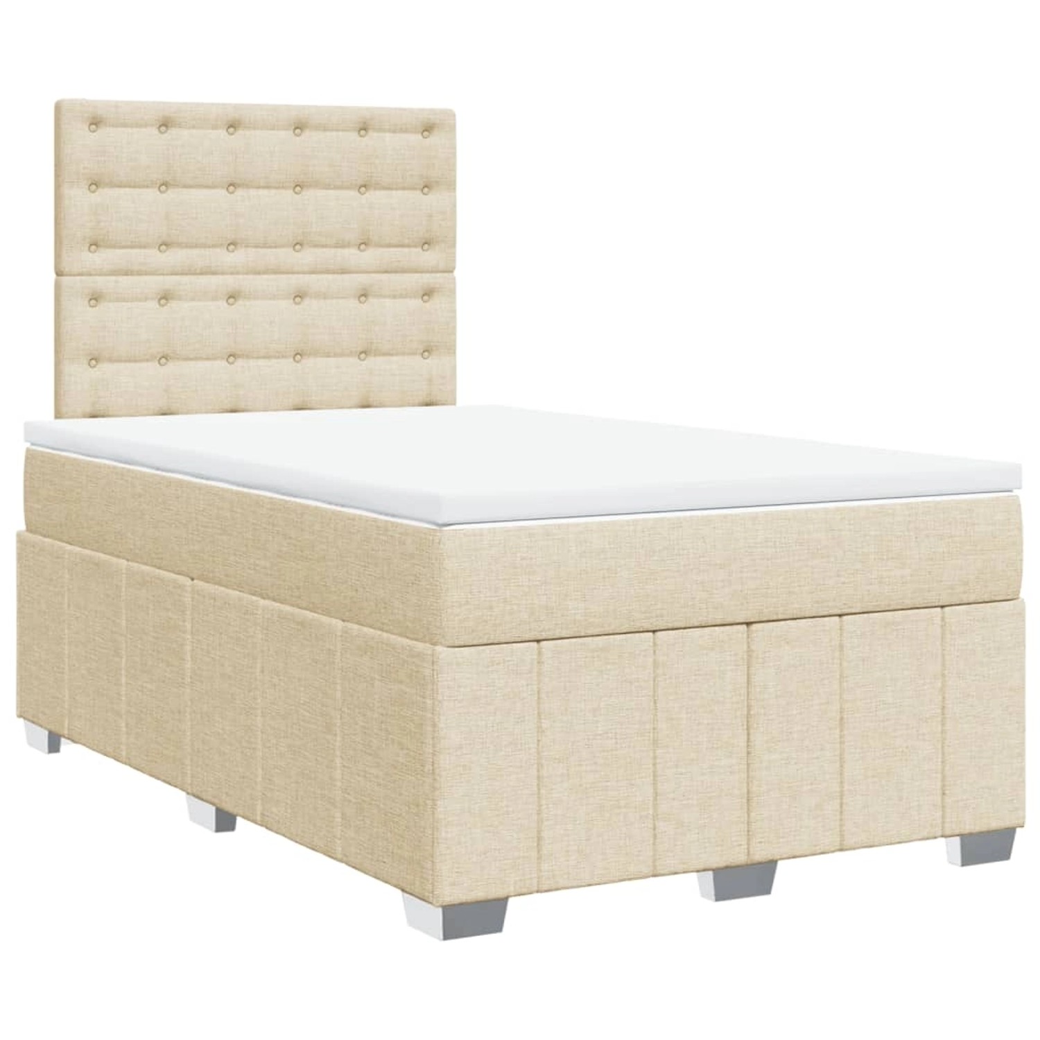 vidaXL Boxspringbett mit Matratze Creme 120x200 cm Stoff 3291654 günstig online kaufen
