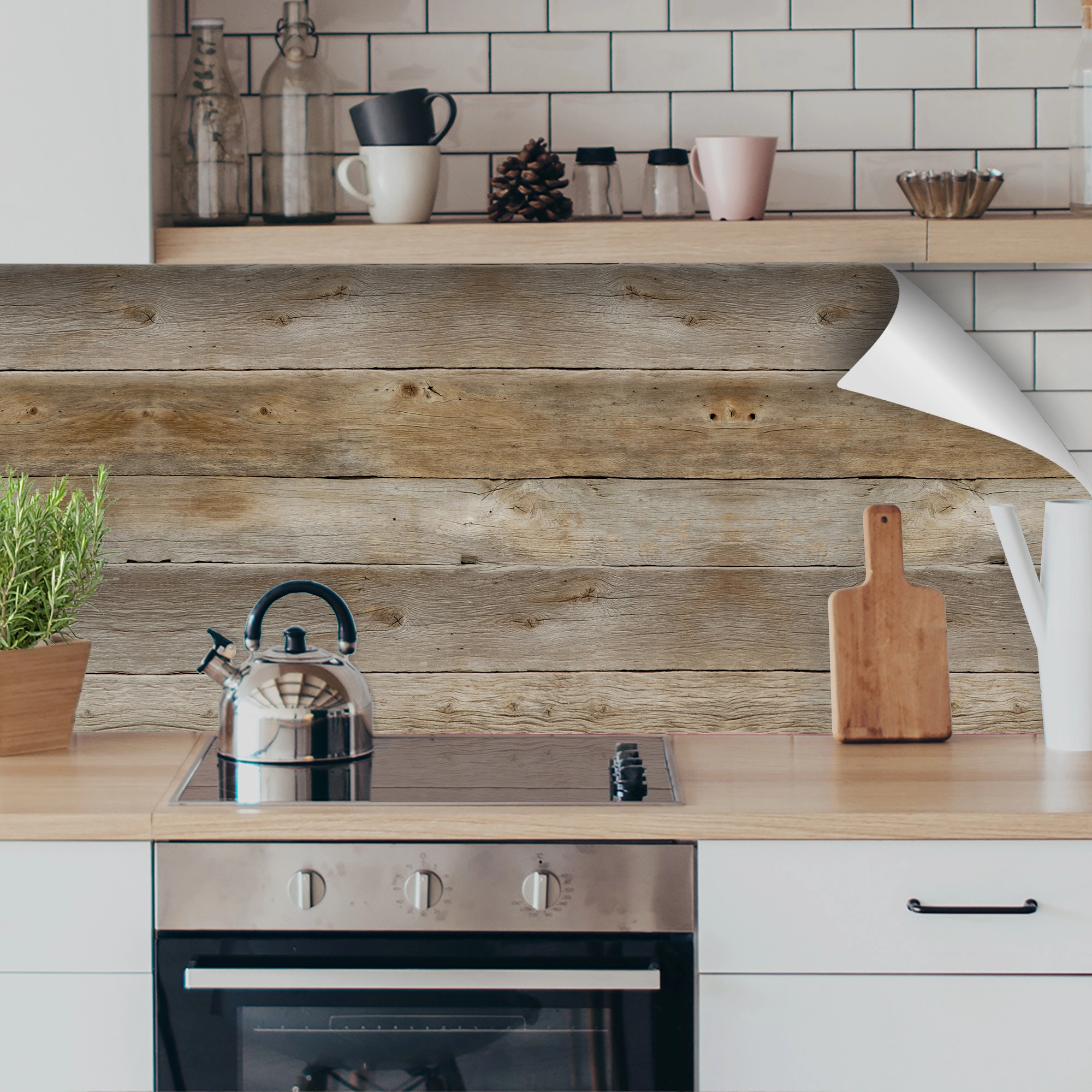 Myspotti Küchenrückwandfolie Holz Selbstklebend 220 cm x 60 cm kaufen bei  OBI
