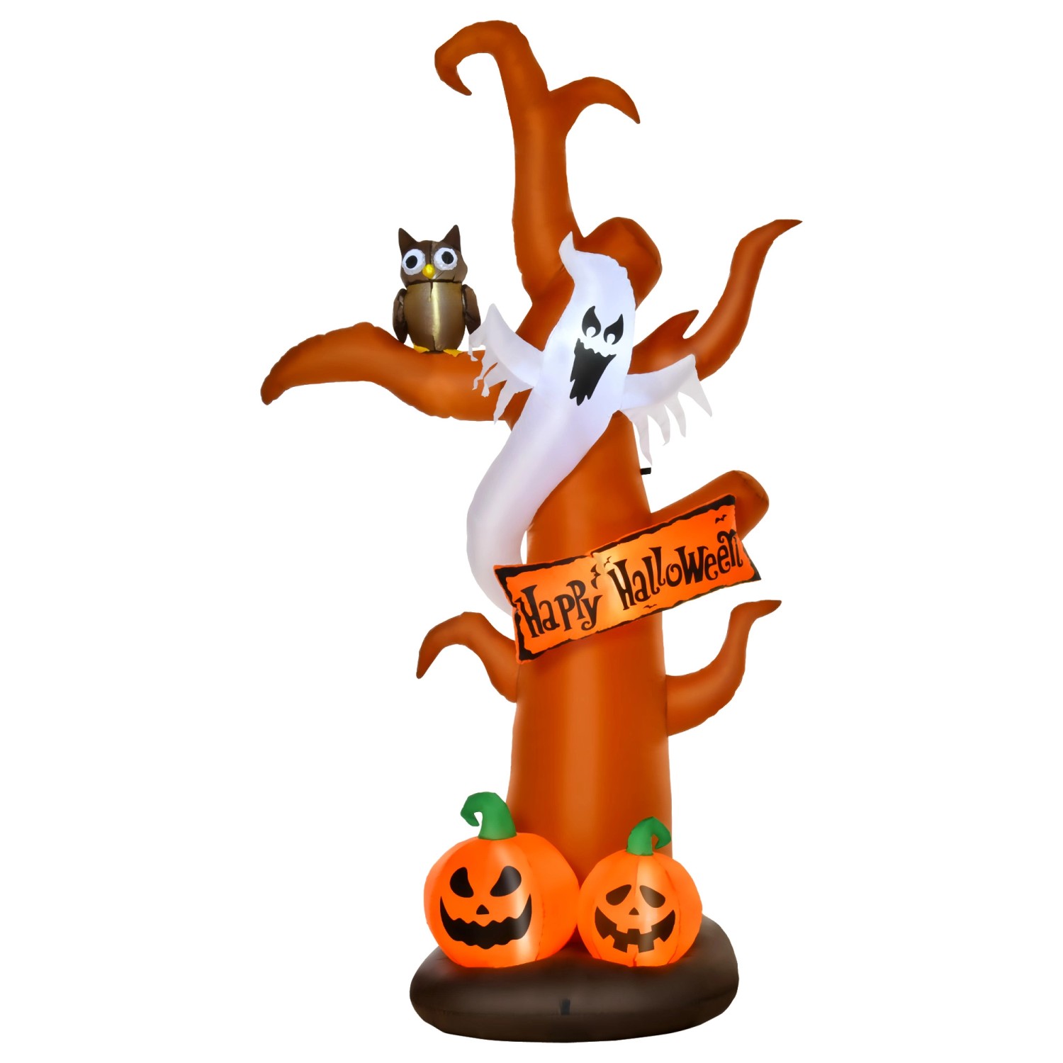 HOMCOM Aufblasbarer Halloween Baum Kürbis mit LED 156x107x274 cm günstig online kaufen