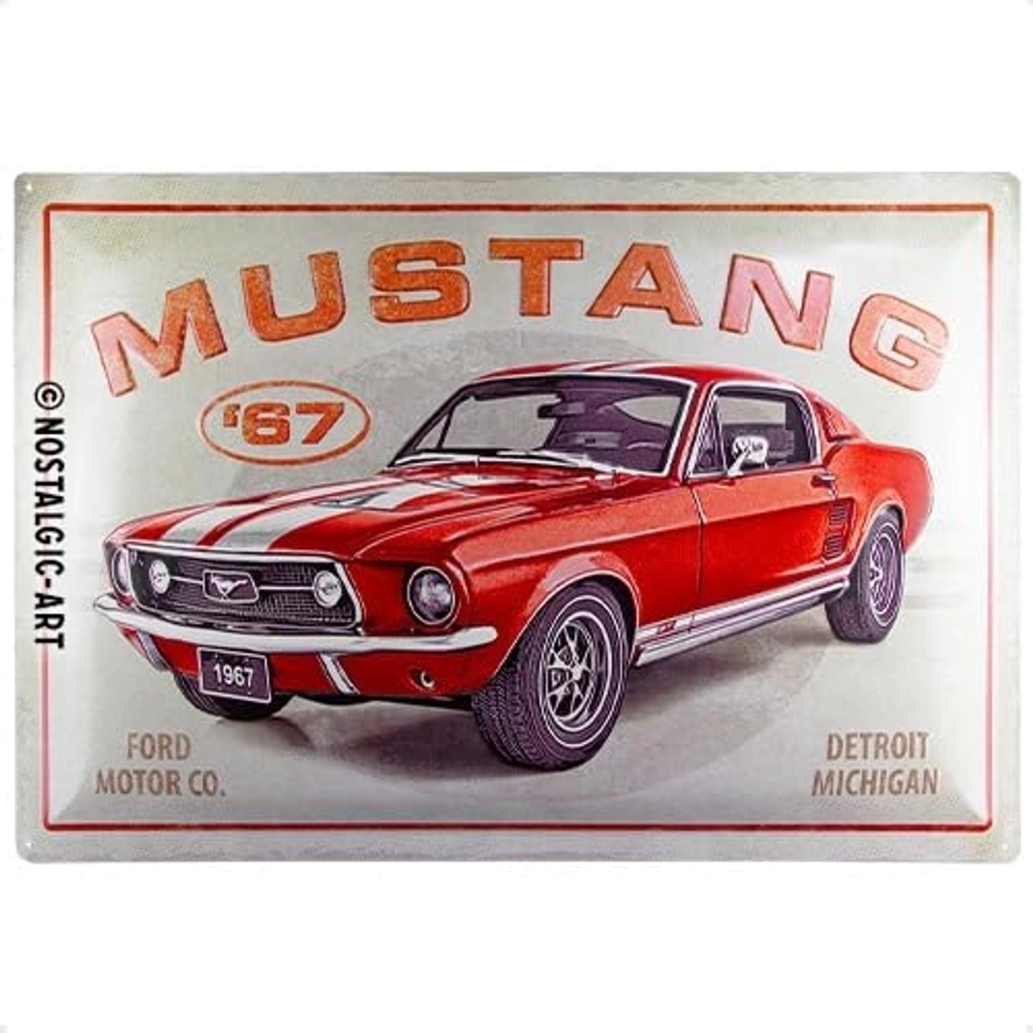 Nostalgic-Art Blechschild 40 x 60 cm - Ford Mustang - GT 1967 Red günstig online kaufen