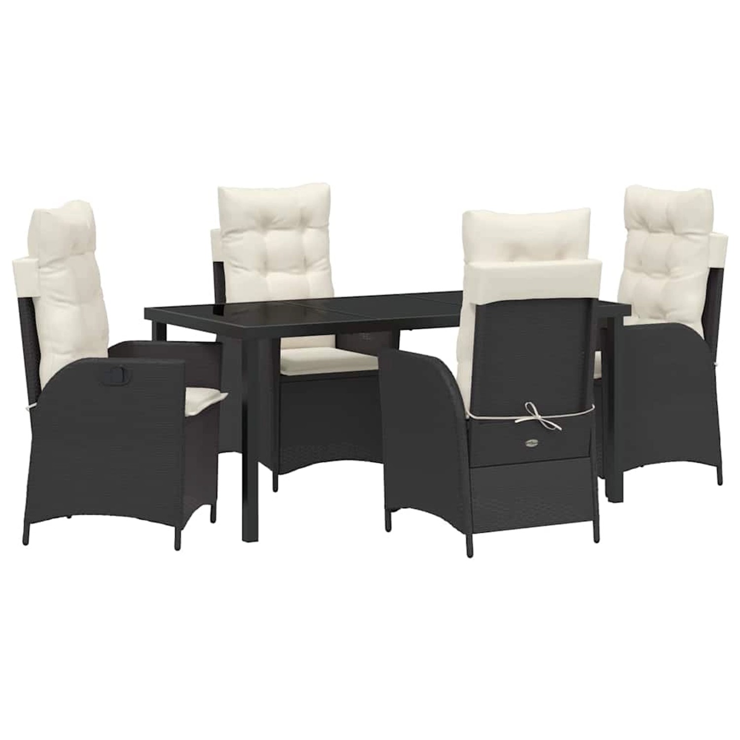vidaXL Garten Essgruppe 5-Tlg Schwarz Poly Rattan 3380480 günstig online kaufen