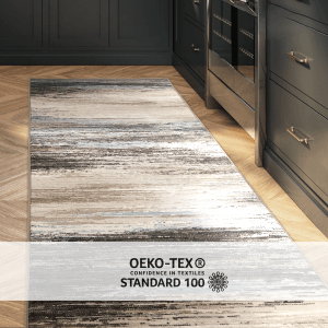 Moderner KARAT Teppichläufer Archway in Beige, Grau und Schwarz, nach Maß konfigurierbar.