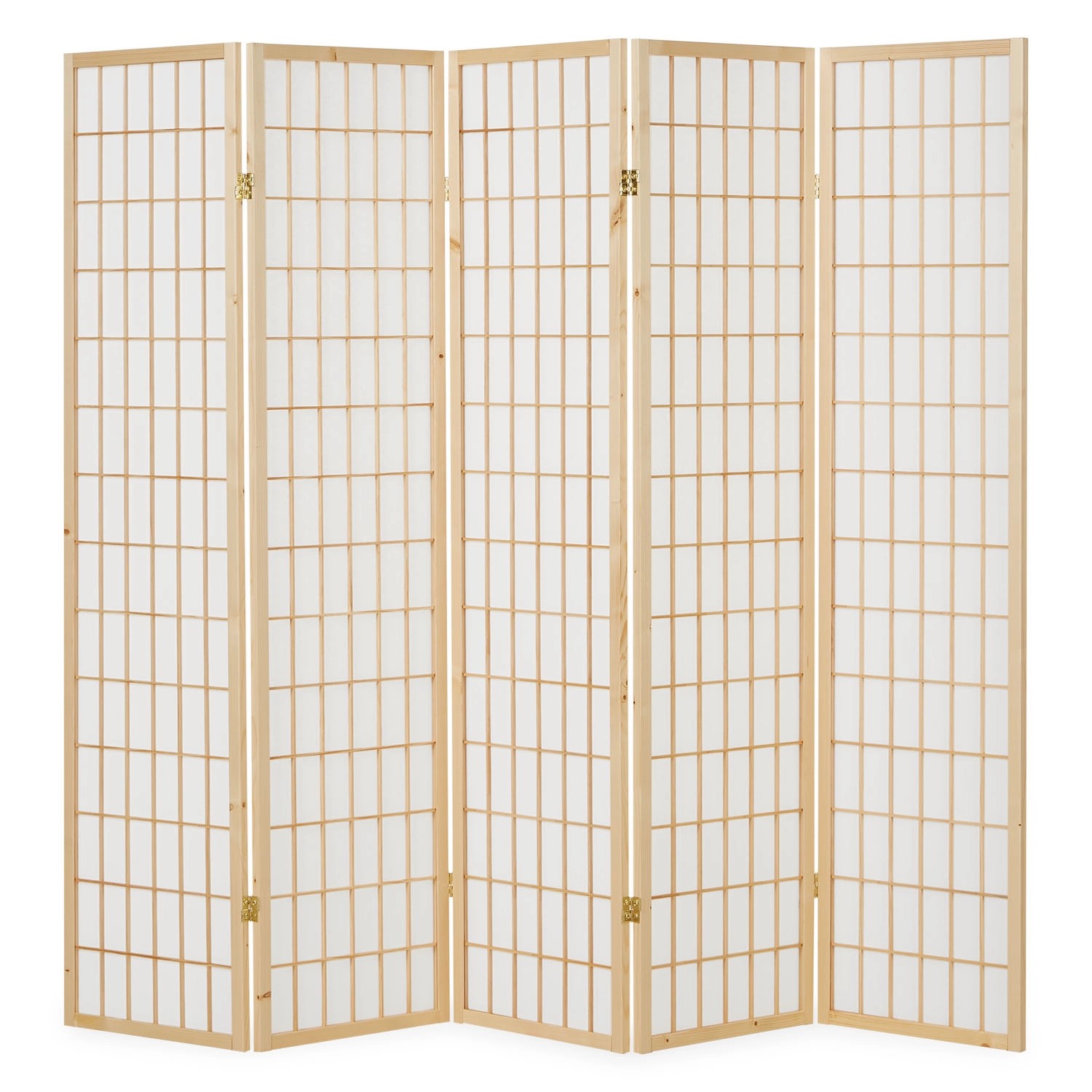 Homestyle4u 5-tlg. Paravent in Braun 220x175 cm 76 günstig online kaufen