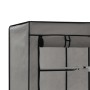 Detailansicht: Grauer vidaXL Kleiderschrank mit Stoffbezug, aufgerollt.