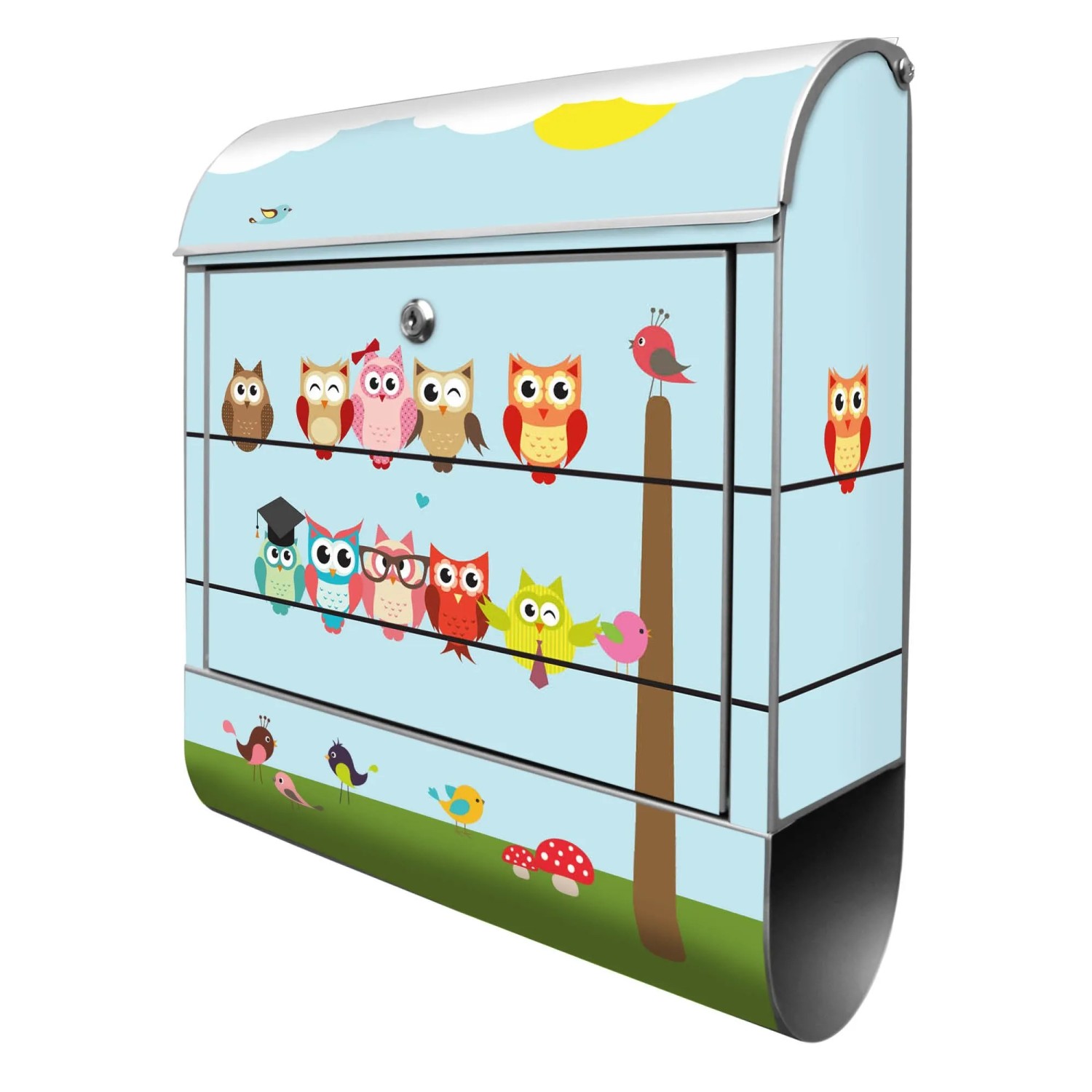 Banjado Design Briefkasten Silber Pulverbeschichtet 39x47x14cm 2 Schlüssel günstig online kaufen