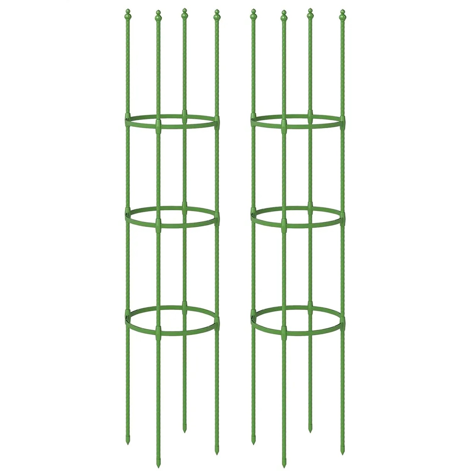 Costway Tomaten Rankhilfe 2er Set Pflanzenkäfig Grün 145 cm Hoch