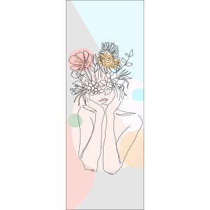 Pro Art Leinwandbild Flowers In The Face VI, 80x30 cm, mit Frau und Blumenmotiv.