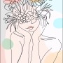 Pro Art Leinwandbild Flowers In The Face VI, 80x30 cm, mit Frau und Blumenmotiv.