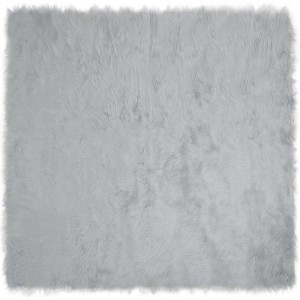 vidaXL Kunstschaffell Teppich Tafalla Grau 200 x 200 cm Polyester 42021533