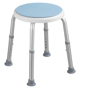 KARAT Duschhocker Peter - Höhenverstellbarer Duschstuhl Badhocker - Belastbar bis 150 kg - Rutschfest & Stabil - 360 Grad Drehbar