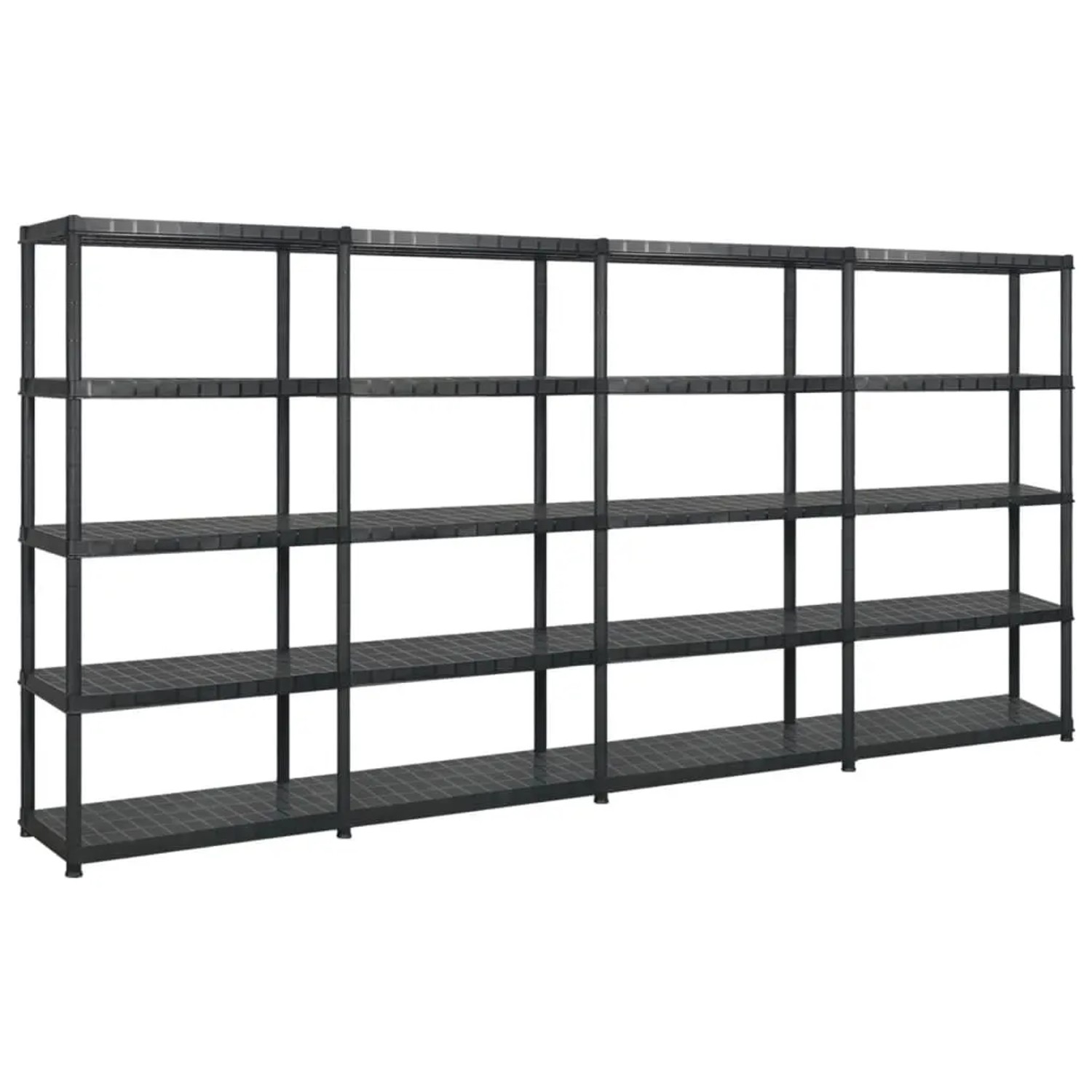 vidaXL Lagerregal mit 5 Böden Schwarz 340x40x185 cm Kunststoff 3059861