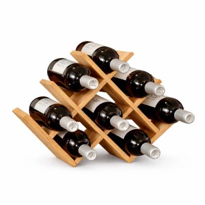 Relaxdays Weinregal Bambus Natur Für 8 Flaschen 30 cm x 44,5 cm x 23,5 cm