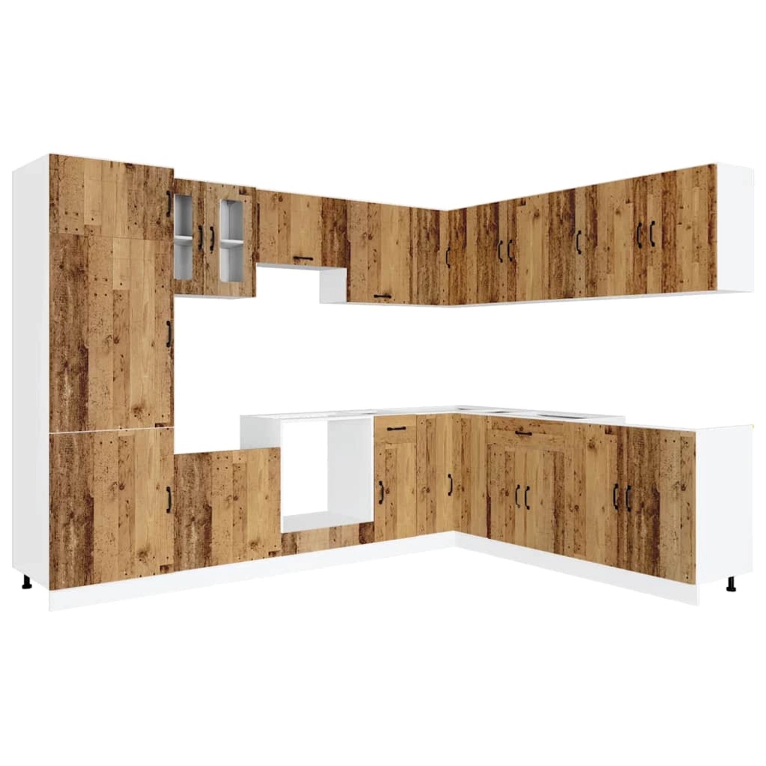 vidaXL 14-Tlg Küchenschrank-Set Kalmar Altholz-Optik Holzwerkstoff 3314979 günstig online kaufen