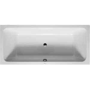 Duravit D-Code Rechteck-Badewanne, 180x80 cm, Einbau, Weiß, mit zentralem Ablauf.