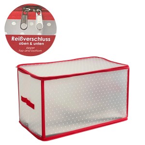 Mojawo Aufbewahrungsbox für Christbaumkugeln, rot/weiß, 52x30cm.