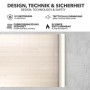 PVC-Bodenbelag Atlantic Pure Oak, Holzoptik, als Rolle. Details zu Eigenschaften wie Fußbodenheizung geeignet, schwer entflammbar.