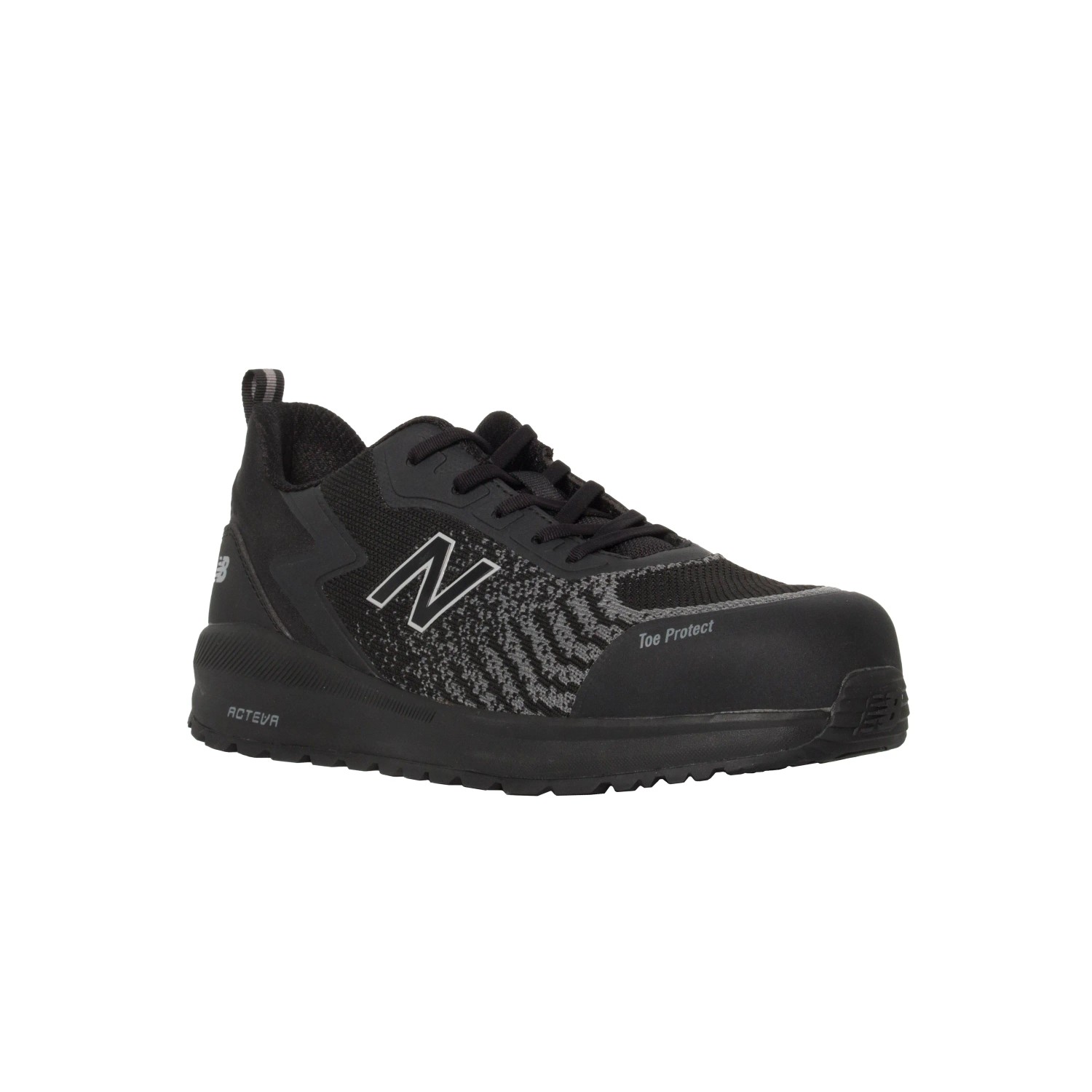 Schwarzer New Balance Speedware S1 P Sicherheitsschuh Gr. 40, metallfrei mit Zehenschutzkappe.