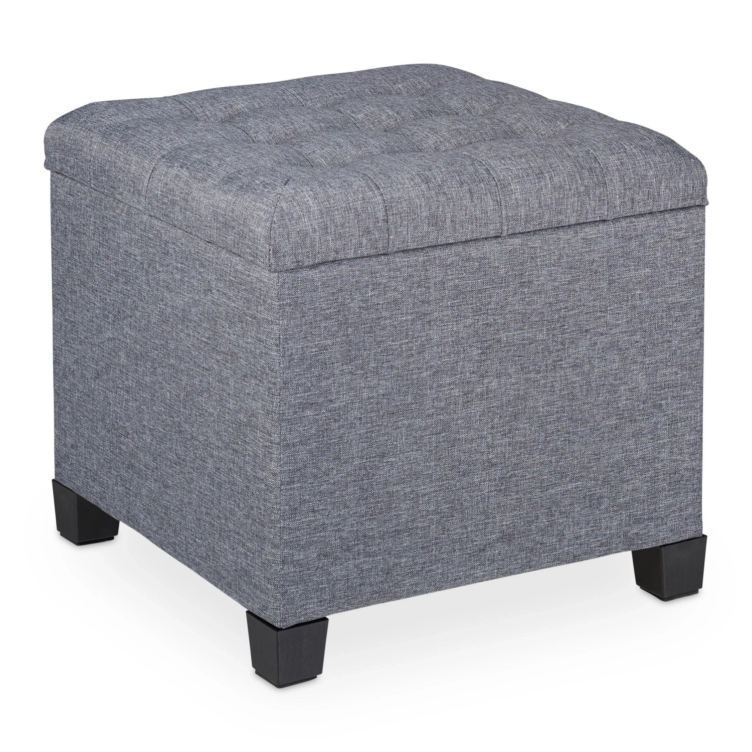 Relaxdays Aufbewahrungshocker Polyester Grau Gepolstert Rutschfest 42 cm x 45 cm x 45 cm 7 kg