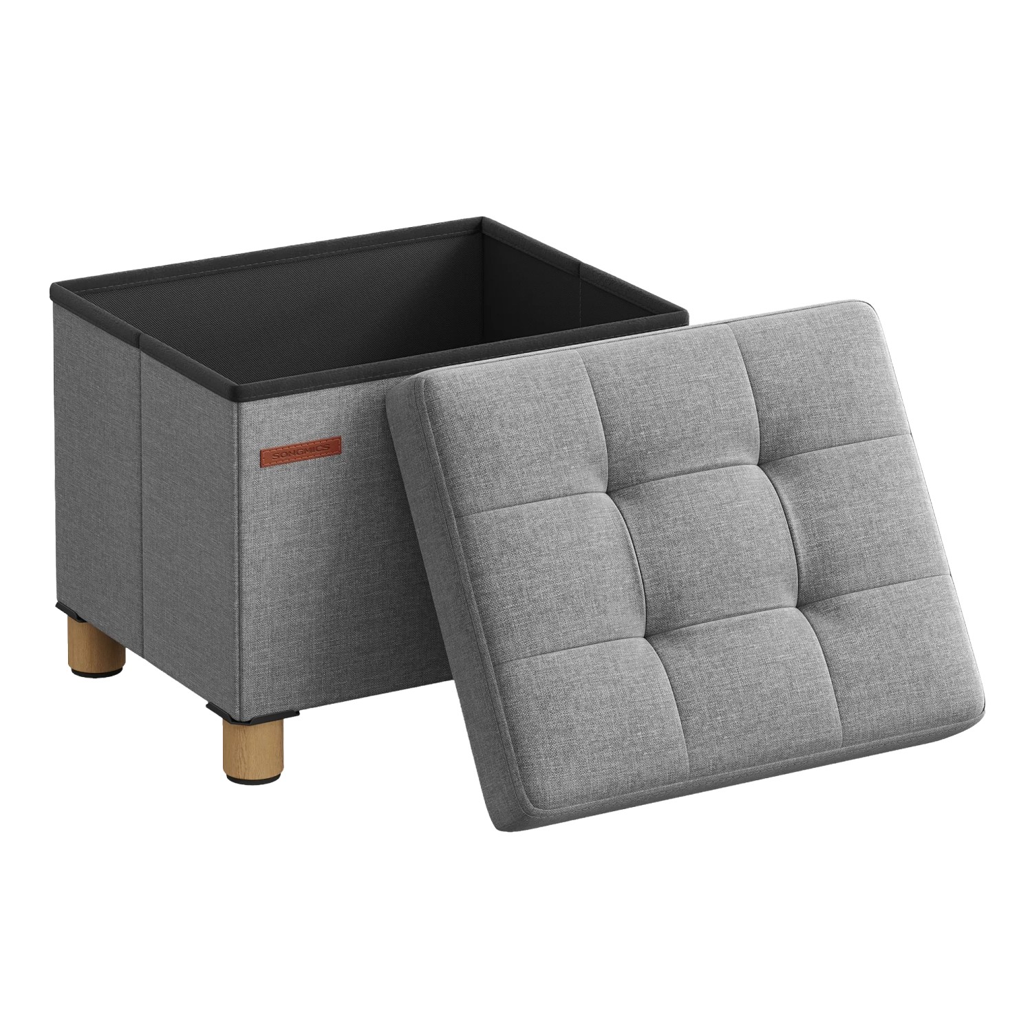 Songmics Sitzhocker Melisa mit Stauraum 32 x 40 cm Hellgrau günstig online kaufen