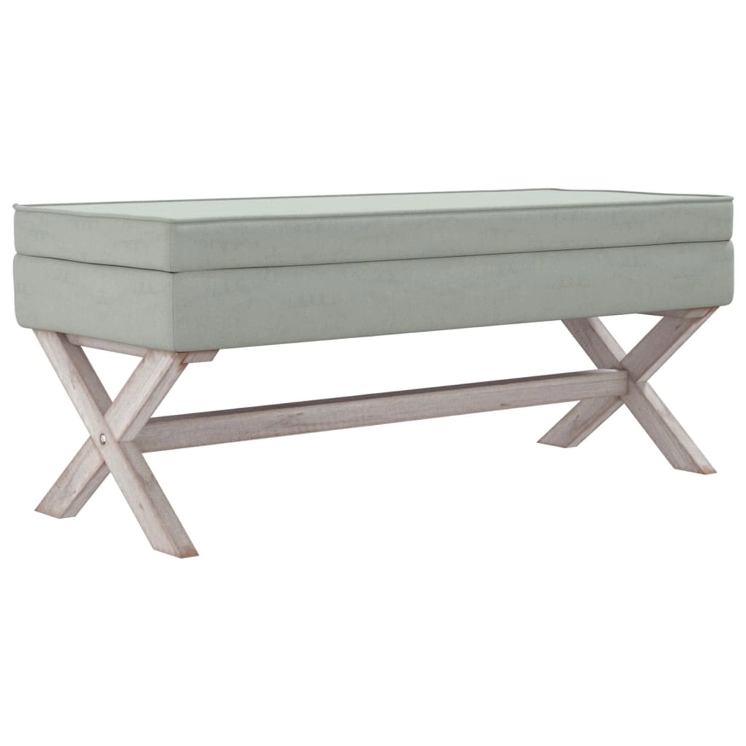 vidaXL Hocker mit Stauraum Hellgrau 110x45x49 cm Samt