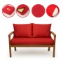 Rotes Setgarden Mix Bench Kissen für 2-Sitzer Gartenbank, 100x60 + 2x50x56cm.
