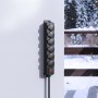 Schwarze Hama 6-fach Steckdosenleiste für Außenmontage mit Schalter und 2 m Kabel.