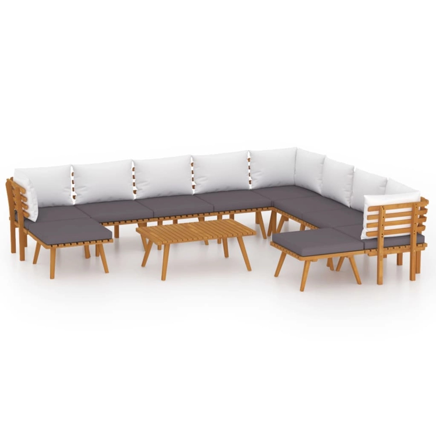 vidaXL 11-tlg Garten-Lounge-Set mit Kissen Massivholz Akazie Modell 3 günstig online kaufen