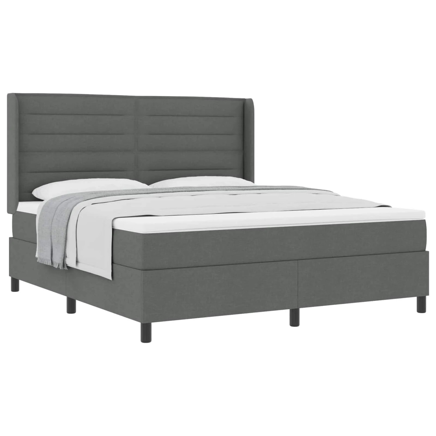 vidaXL Boxspringbett mit Matratze Dunkelgrau 180 x 200 cm Stoff 3341596 günstig online kaufen
