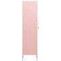 Rosa Schließfachschrank aus Stahl, 180 cm hoch, für Büro oder Arbeitszimmer.