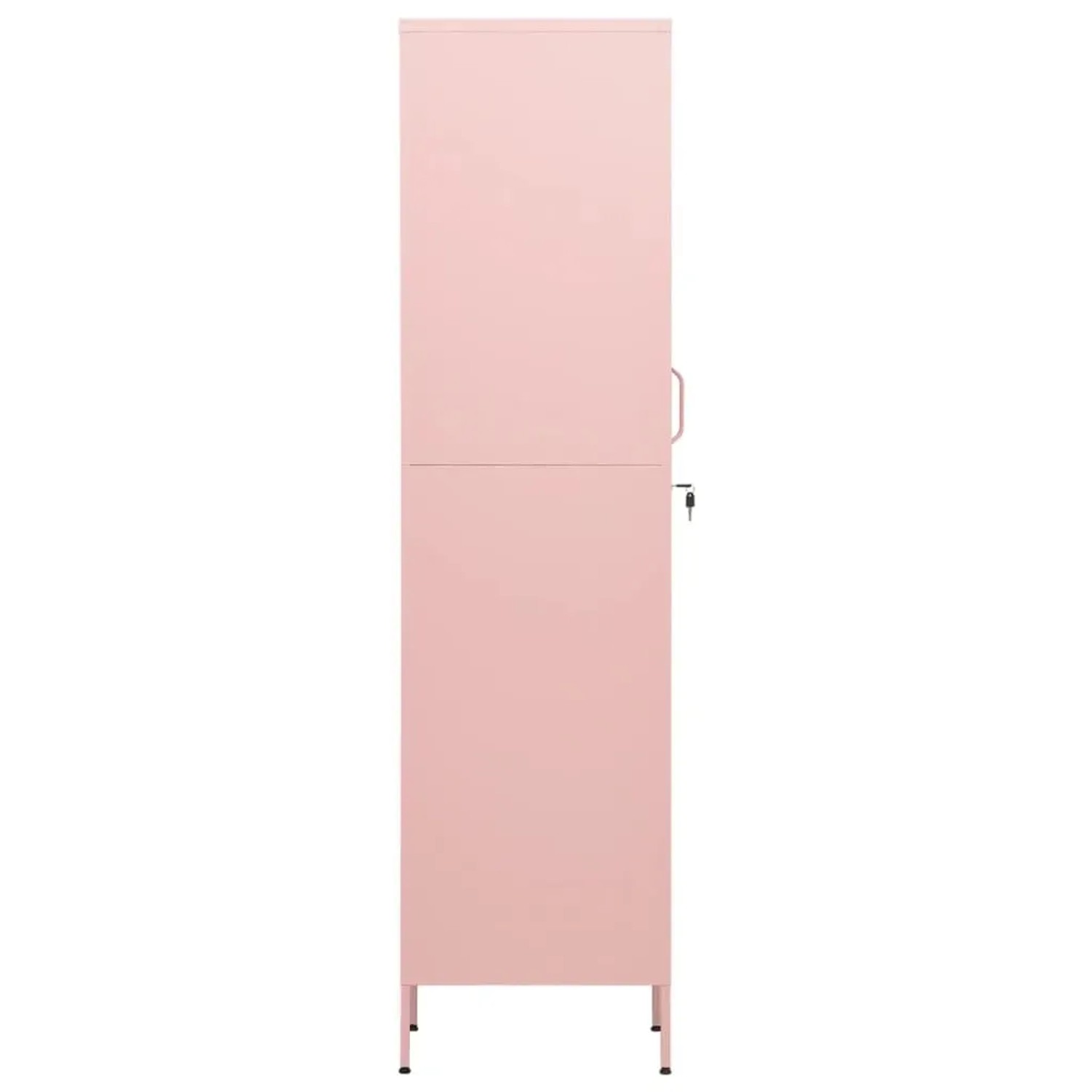 Rosa Schließfachschrank aus Stahl, 180 cm hoch, für Büro oder Arbeitszimmer.