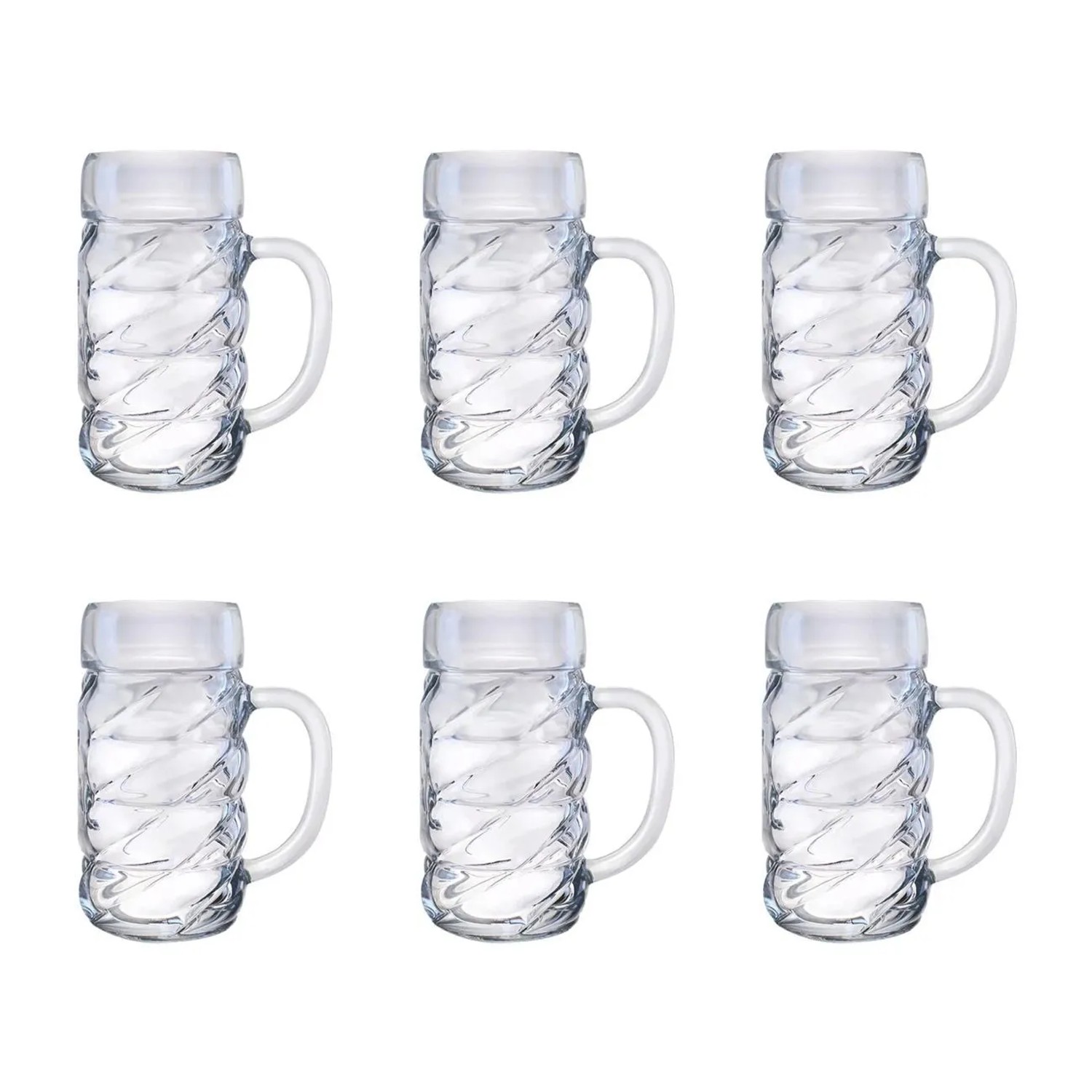 Ich-Zapfe Biergläser Diamond 6er Set 0,5 Liter Glas Klar