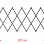 Ausgezogenes, schwarzes MCW Absperrgitter (max. 207cm breit) für Garten und Innenbereich.