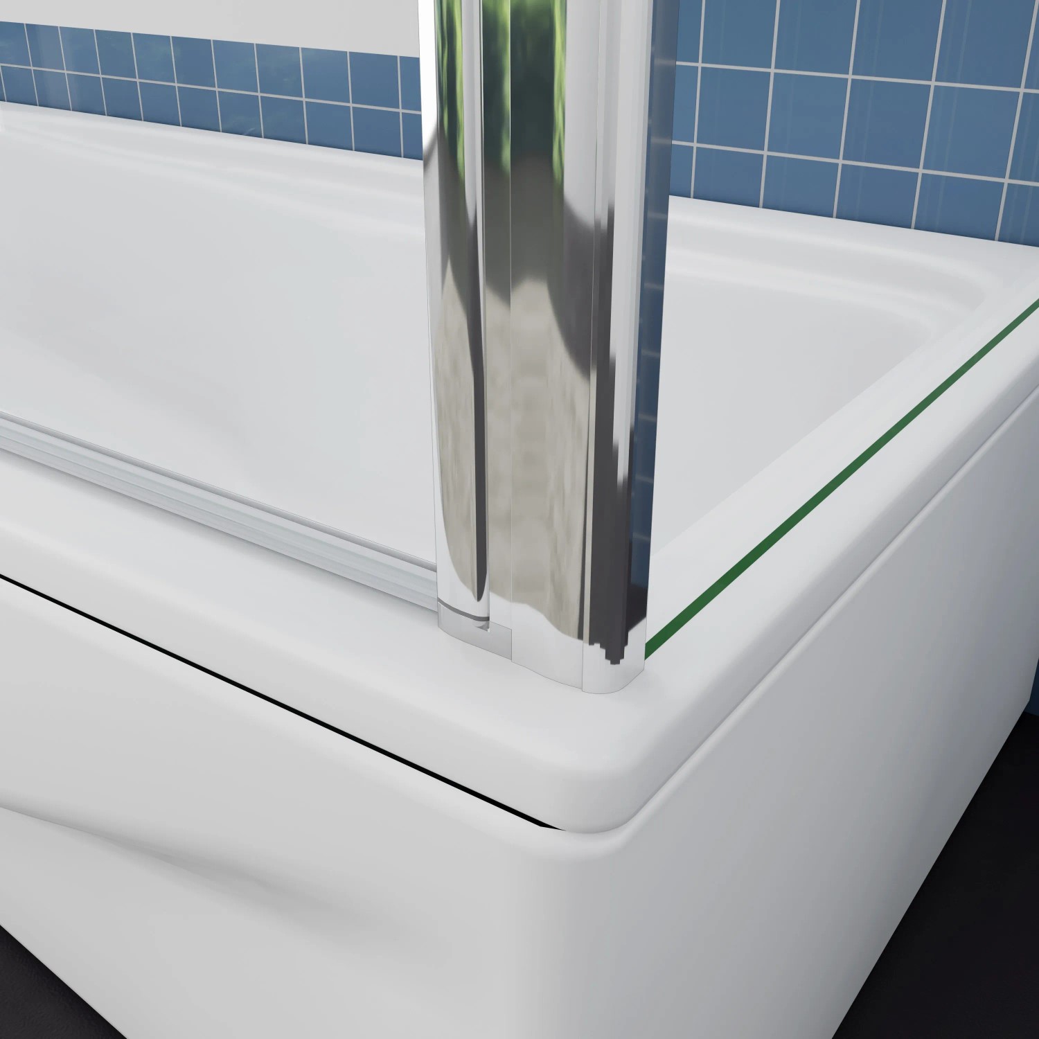 Duschabtrennung 120x140 Cm - 2-teilige Faltwand Für Badewanne, Rechts Montierbar Mit ESG-Sicherheitsglas