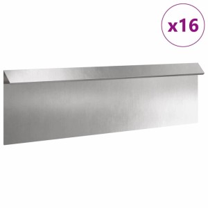 vidaXL Schneckenzaun 16 Stk Silber 100 x 3,5 x 25 cm Edelstahl 874860