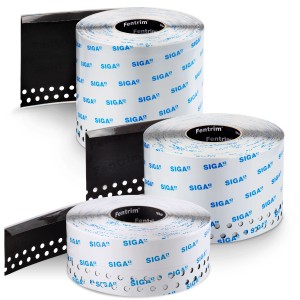 Siga Fentrim 2 Klebeband, 3 Rollen Dämmstoffzubehör, schwarz, 15/135 mm x 25 m.