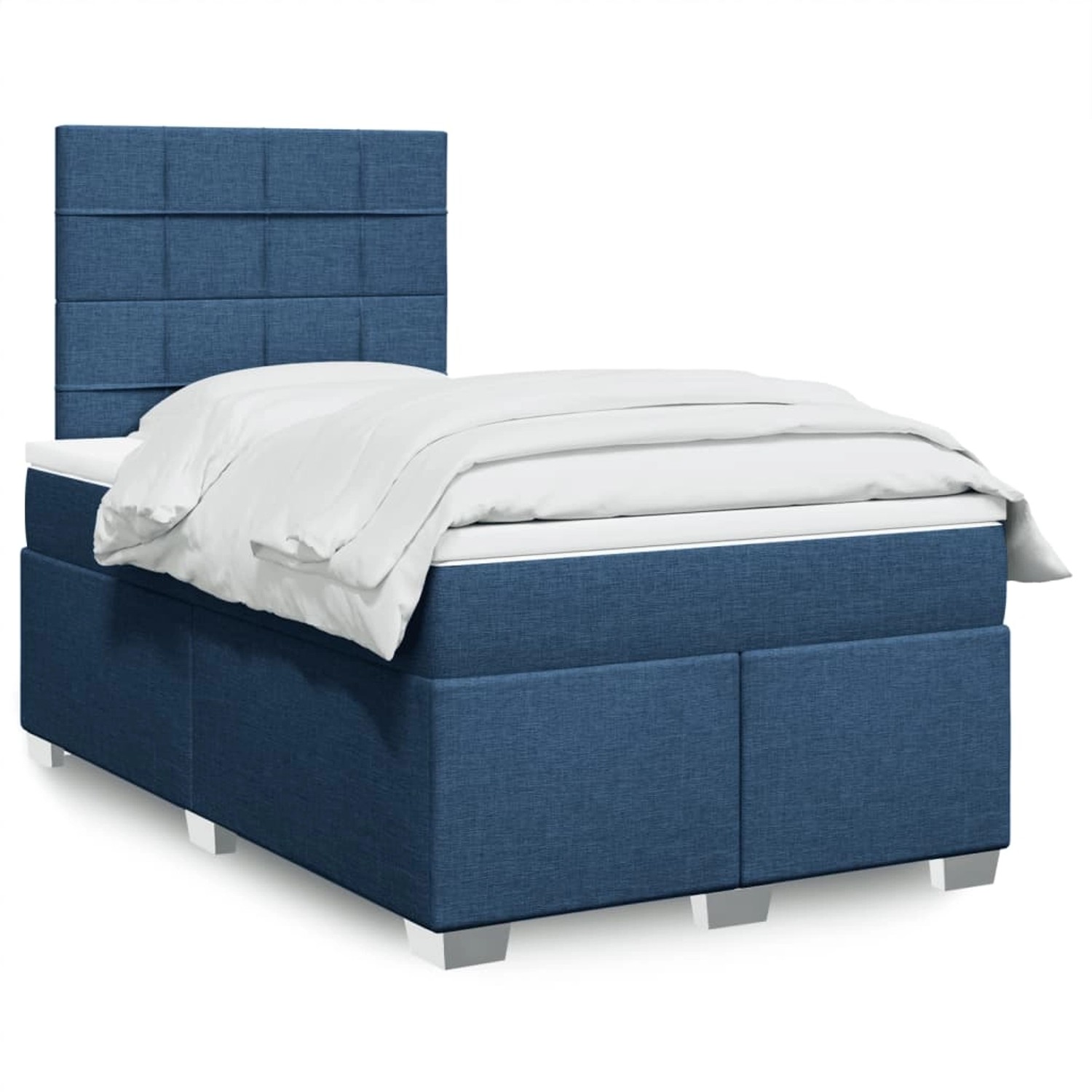 vidaXL Boxspringbett mit Matratze Blau 120x190 cm Stoff 3292733 günstig online kaufen