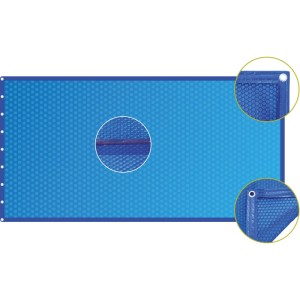 Blaue Waterman Luftpolster Poolabdeckung für Achtformbecken 460x725 cm, 400µm stark.