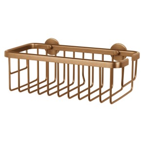 Tesa Moon Duschkorb, bronze, 26,2x13x8,8cm, zur Wandmontage ohne Bohren. Praktisches Duschregal.