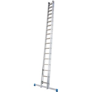 Krause Stabilo Seilzugleiter, 2-teilig mit 15 Sprossen, aus Aluminium für den Außenbereich.